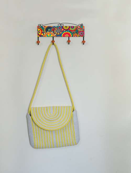 yellow jute sling bag - 21093688 - Standard Image - 0