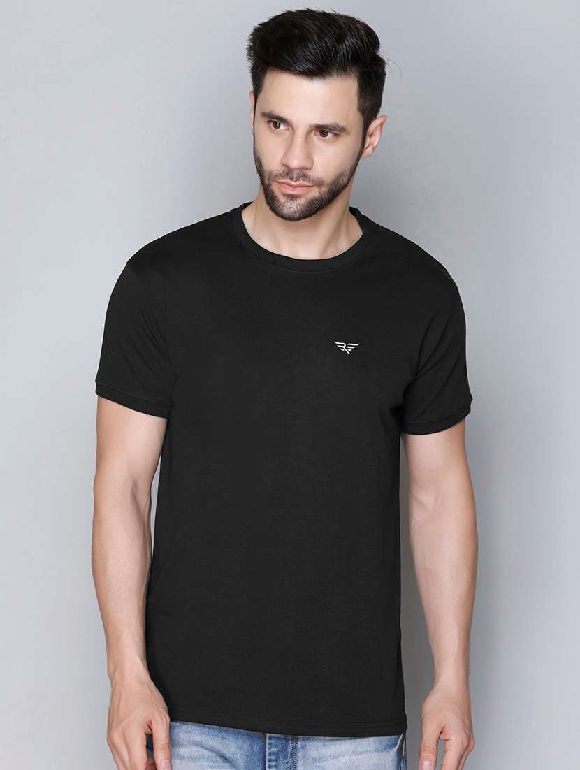 black cotton plain tshirt