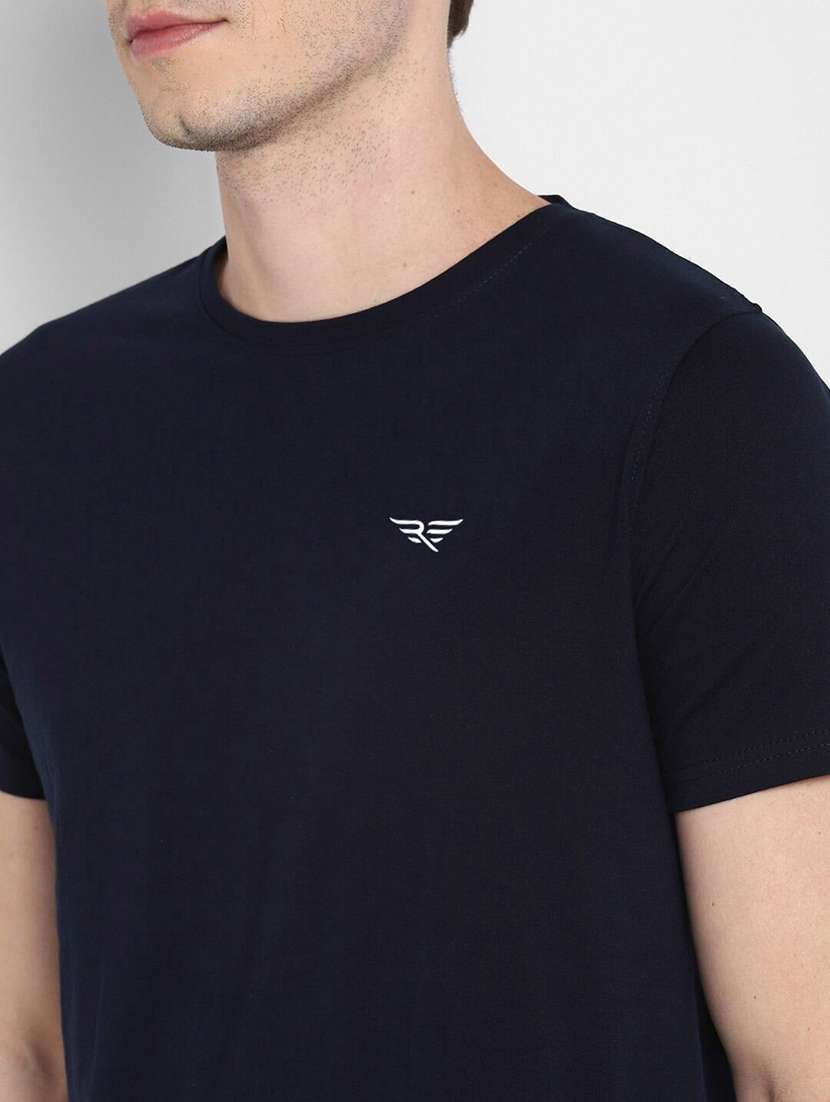navy blue cotton plain tshirt - 21093693 -  Standard Image - 2