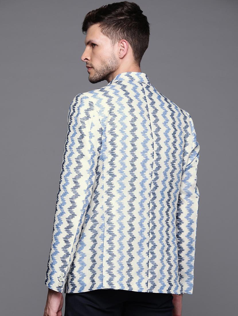 men printed bandhgalas blazer - 21093929 - Standard Image - 2