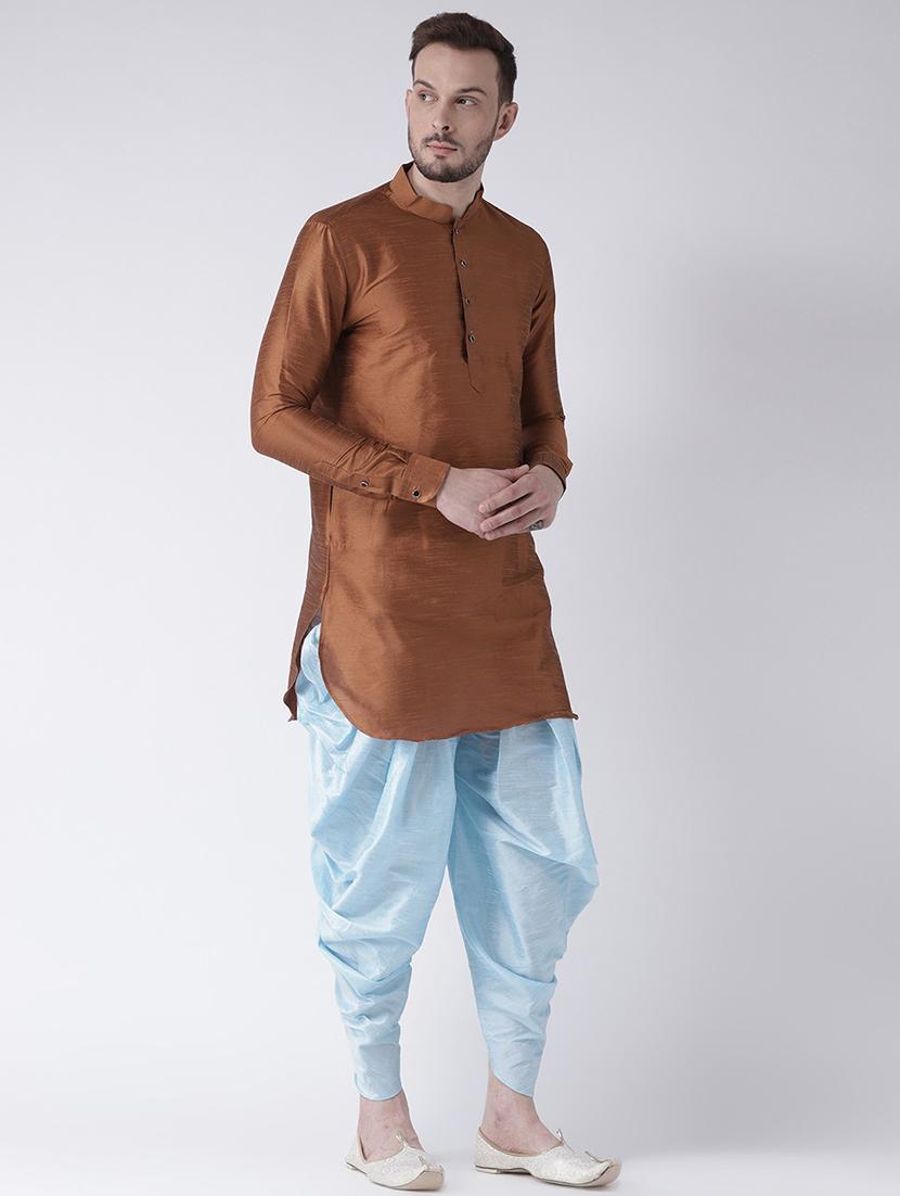 men long sleeve dhoti kurta set - 21094040 - Standard Image - 2
