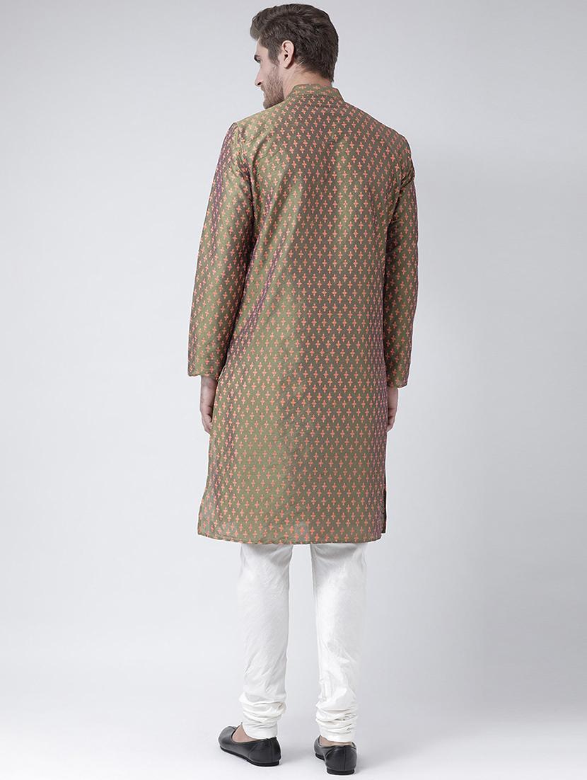 men kurta with churidar ethnic wear set - 21096776 - Standard Image - 2