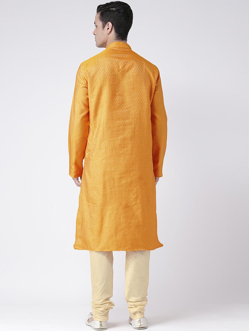 men long sleeve self-designed kurta churidar ethnic wear set - 21096865 - Standard Image - 2