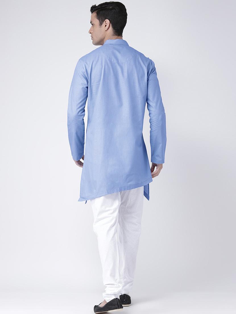 men asymmetric kurta churidar ethnic wear set - 21096890 - Standard Image - 2