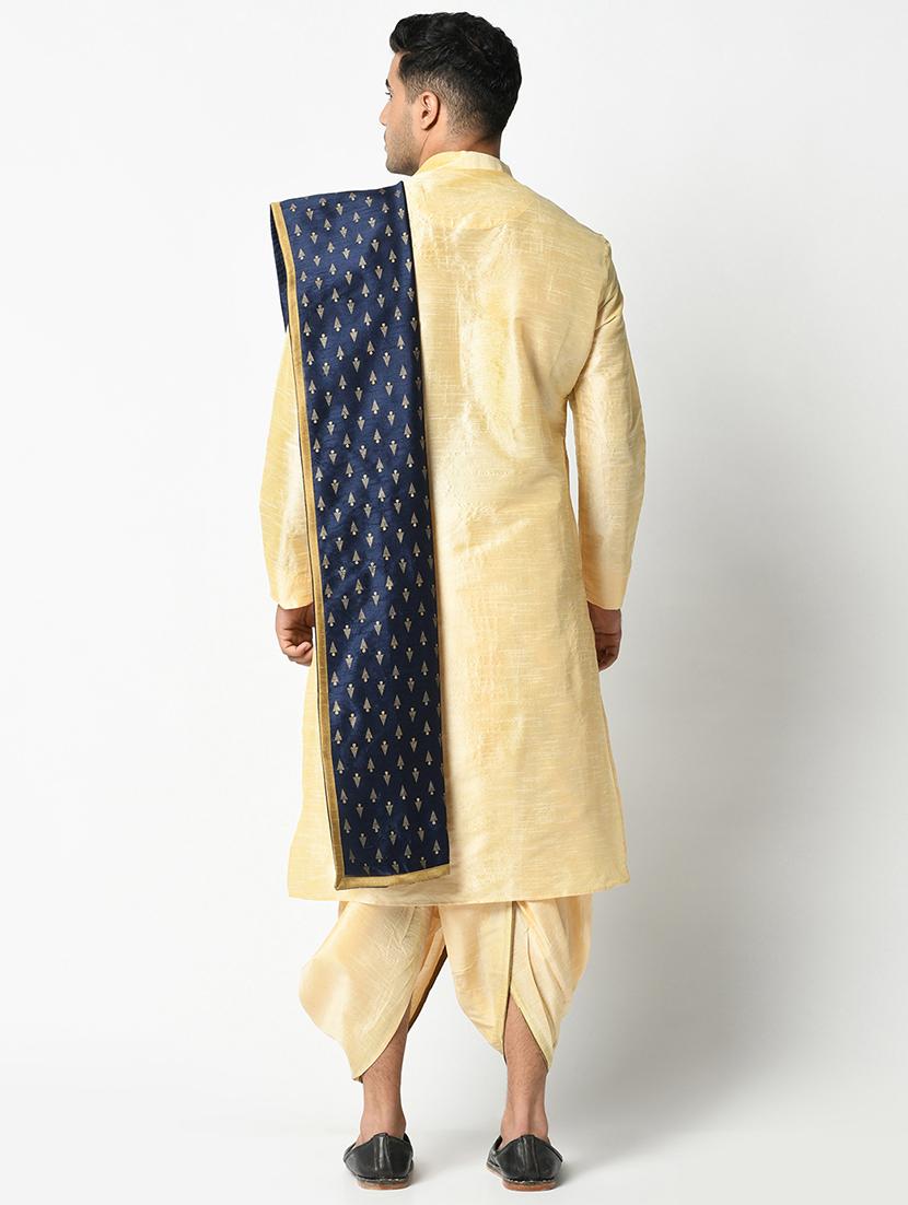 men solid dhoti kurta ethnic wear set - 21096902 - Standard Image - 2