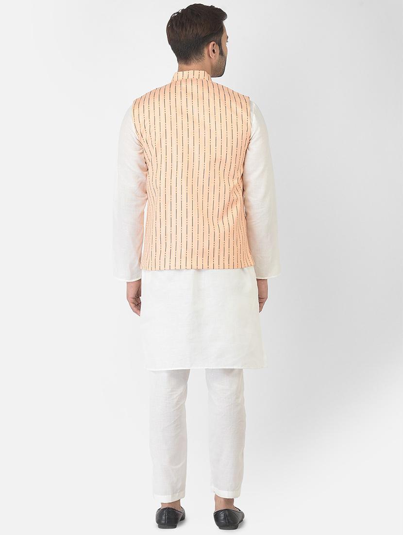 men mandarin neck kurta bottom with jacket - 21096931 - Standard Image - 2