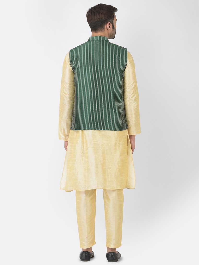 tmen long sleeve self-designed kurta with pyjama ethnic wear set - 21096933 - Standard Image - 2
