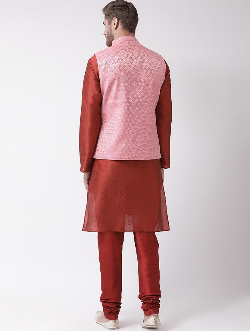 men mandarin neck kurta churidar with jacket - 21097243 - Standard Image - 2