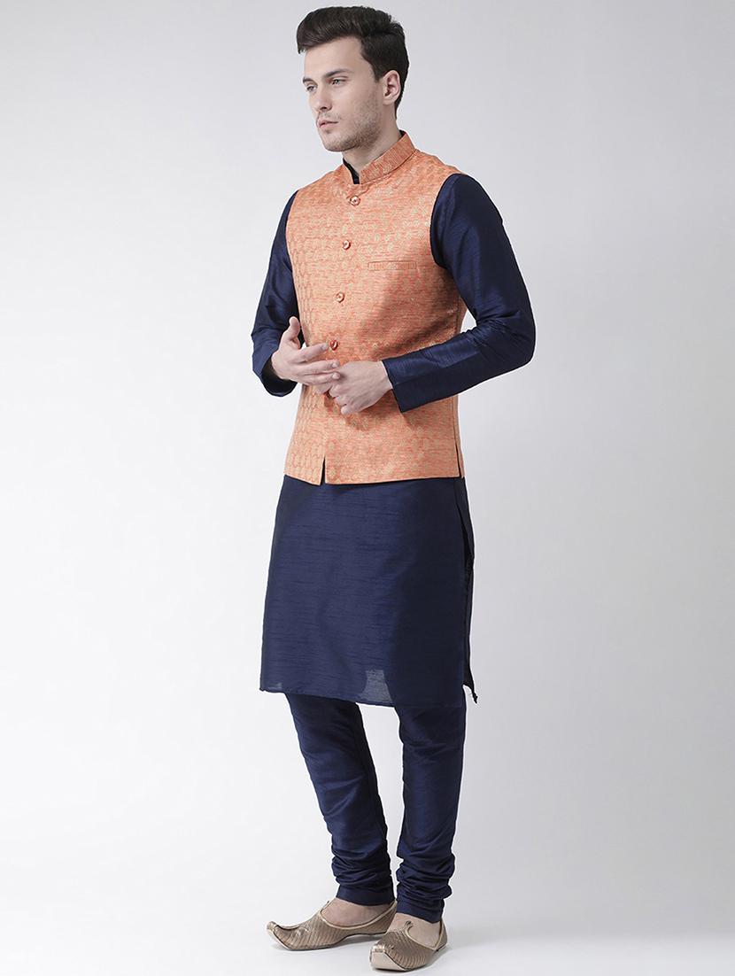 men mandarin neck kurta bottom with jacket - 21097430 - Standard Image - 2