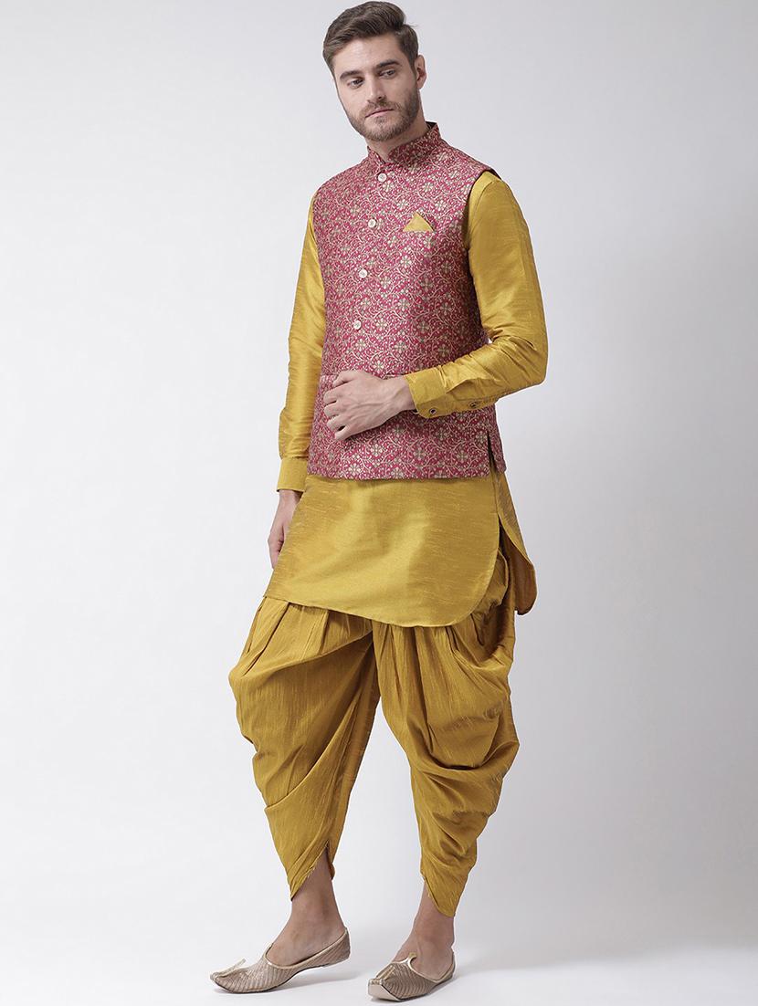 men mandarin neck kurta dhoti with jacket - 21097444 - Standard Image - 2