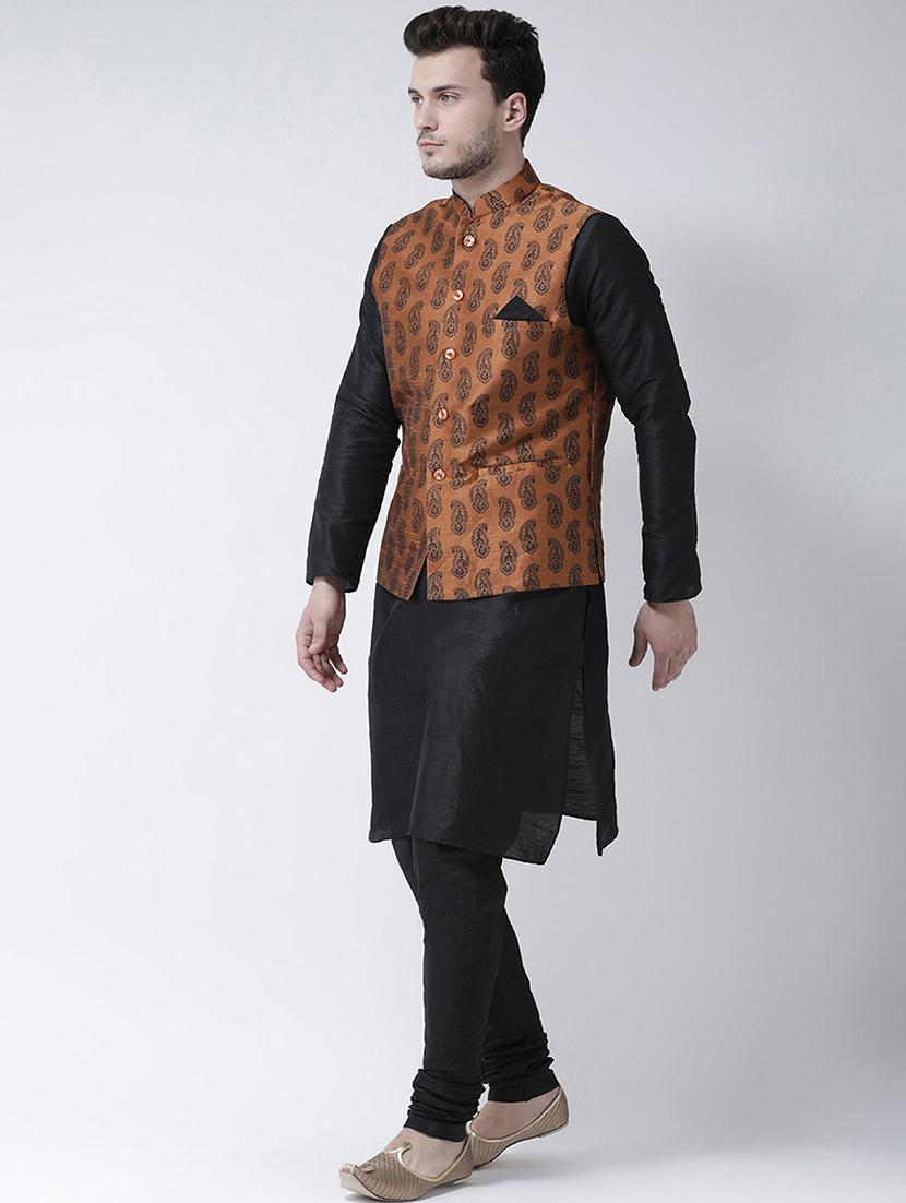 men kurta with churidar ethnic wear set - 21097534 - Standard Image - 2