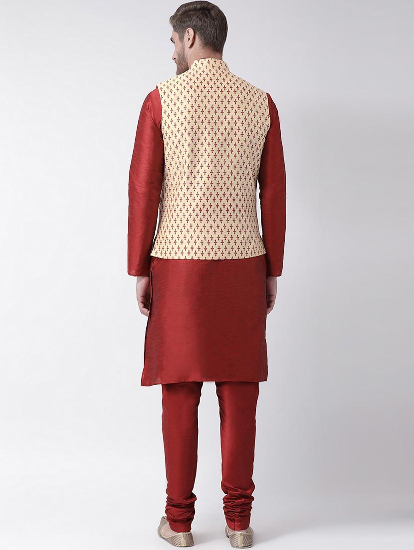 men mandarin neck kurta bottom with jacket - 21097583 - Standard Image - 2