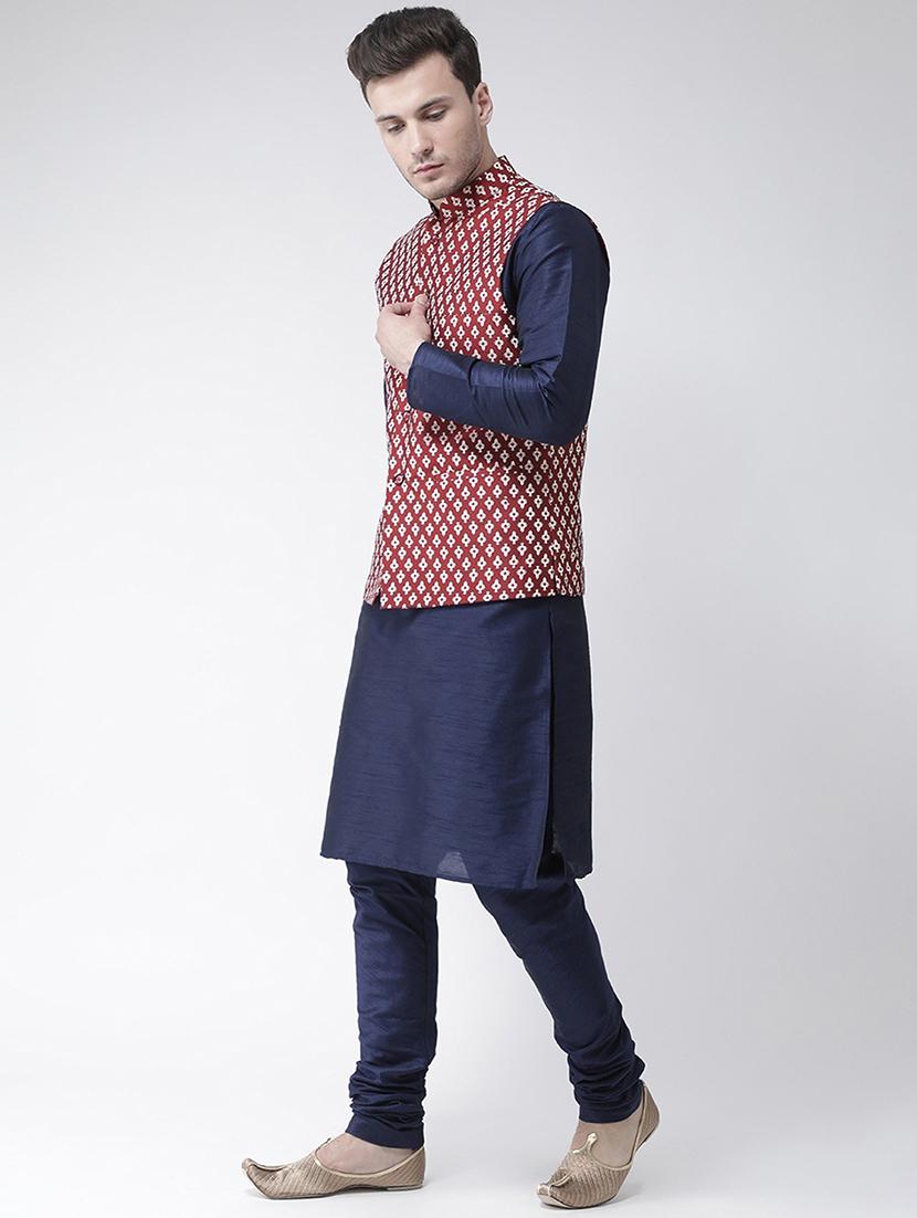 men mandarin neck kurta bottom with jacket - 21097591 - Standard Image - 2