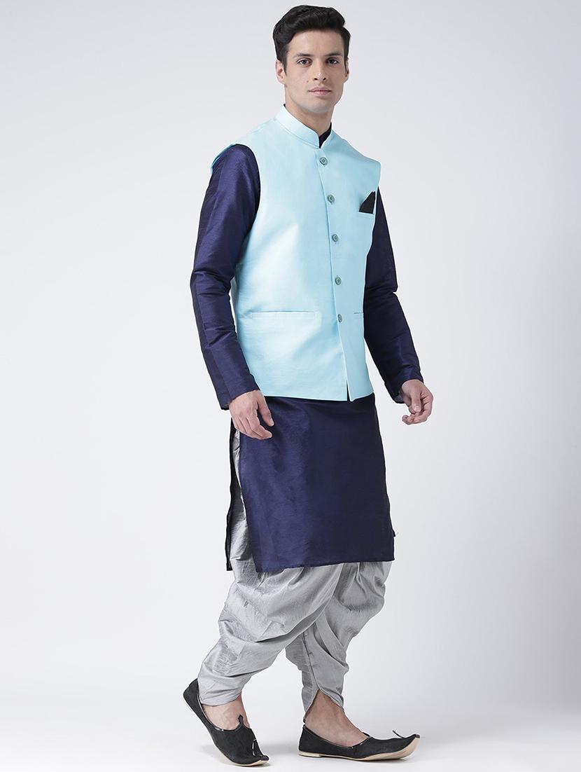 men mandarin neck kurta bottom with jacket - 21097671 - Standard Image - 2