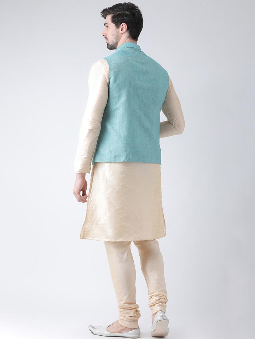 men mandarin neck kurta bottom with jacket - 21097684 - Standard Image - 2