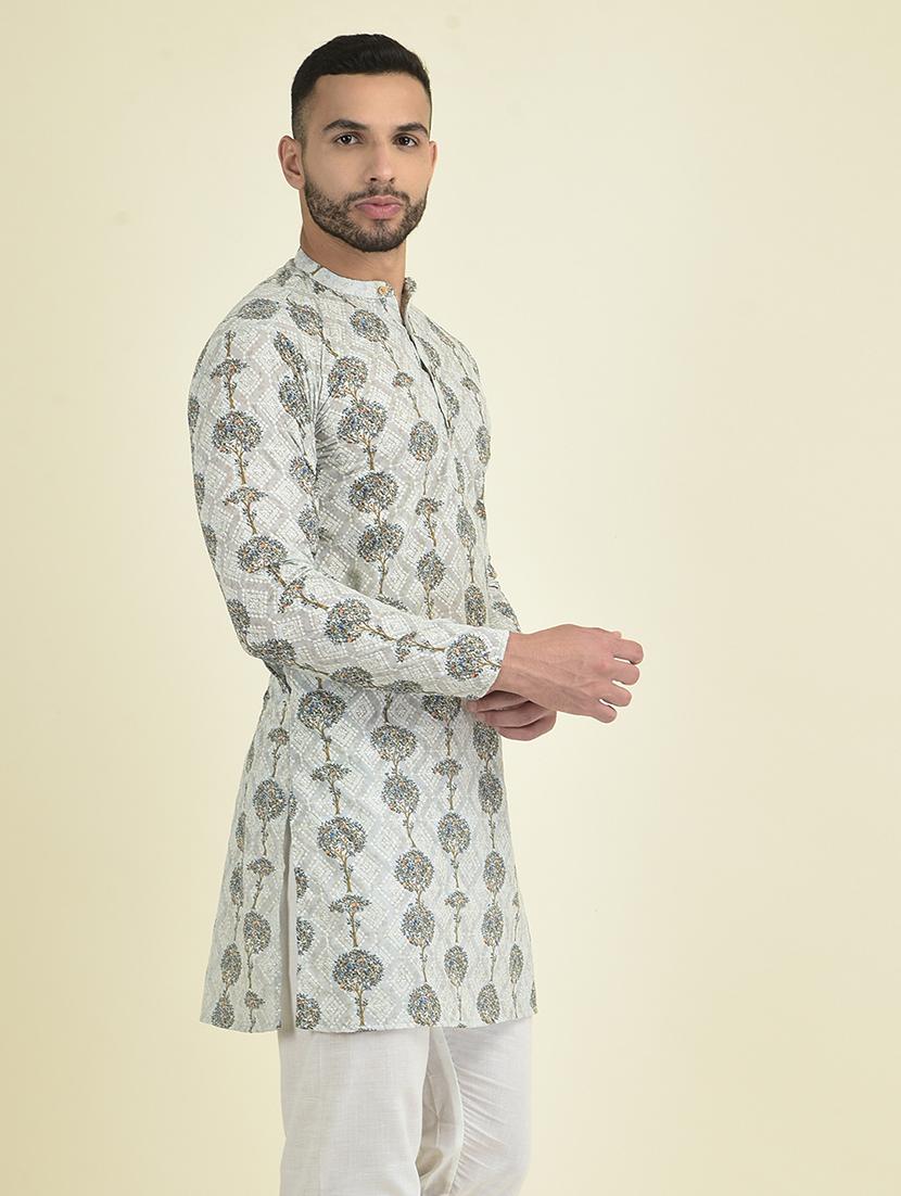 men printed regular short kurta - 21098448 - Standard Image - 2