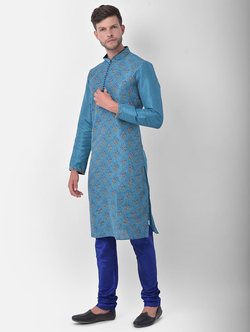 men printed regular fit long kurta - 21098479 - Standard Image - 2