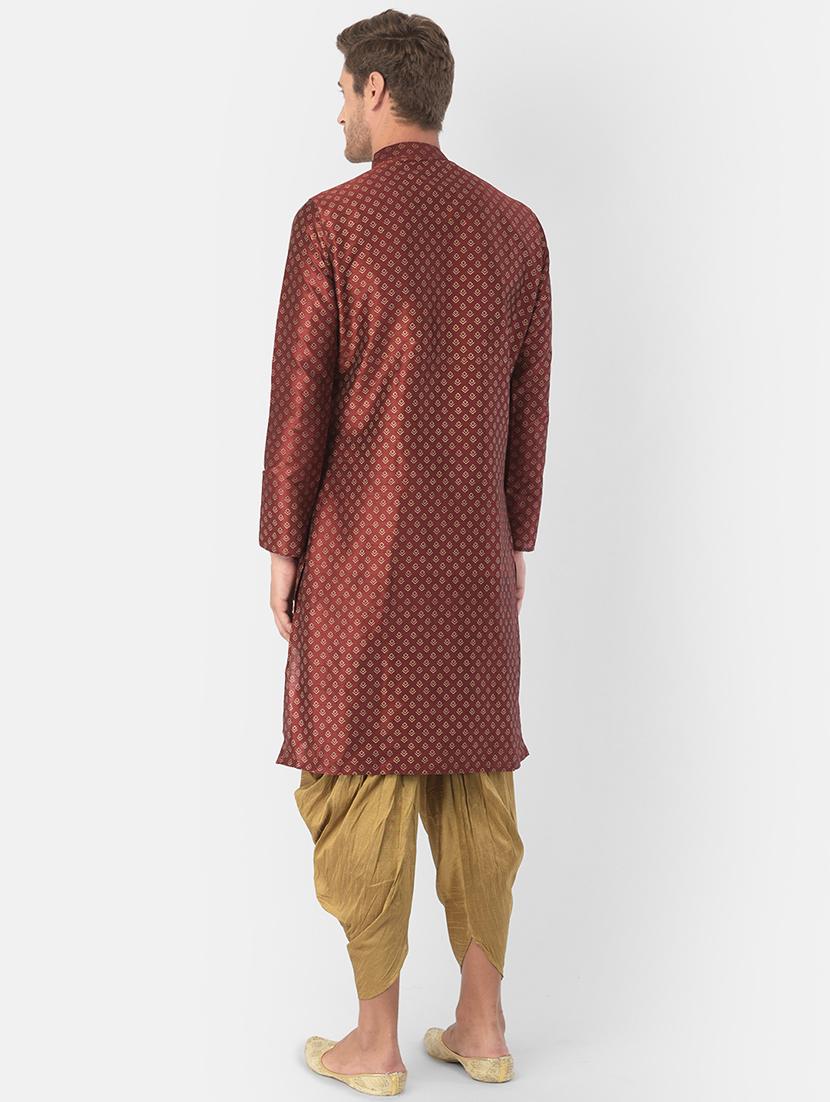 brown silk blend short kurta - 21098556 - Standard Image - 2