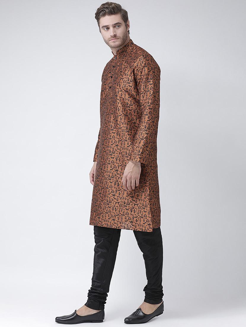 men printed regular fit long kurta - 21098569 - Standard Image - 2