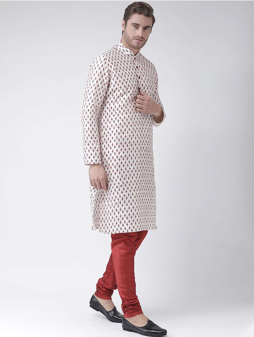 white colored silk blend short  kurta - 21098583 -  Standard Image - 2
