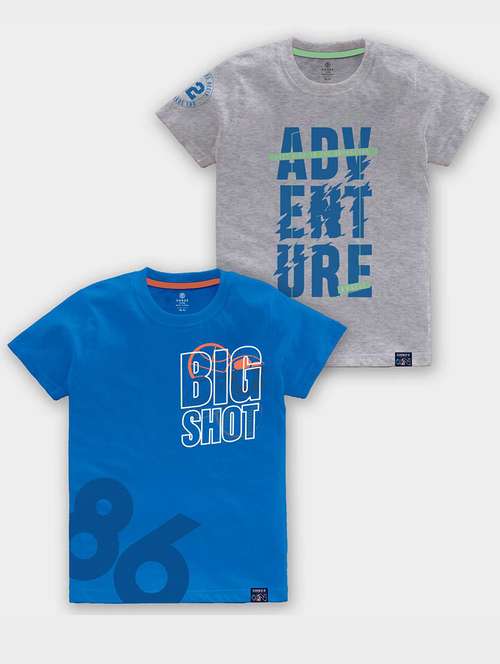 pack of 2 multi coloured printed t-shirt - 21098943 -  Standard Image - 0