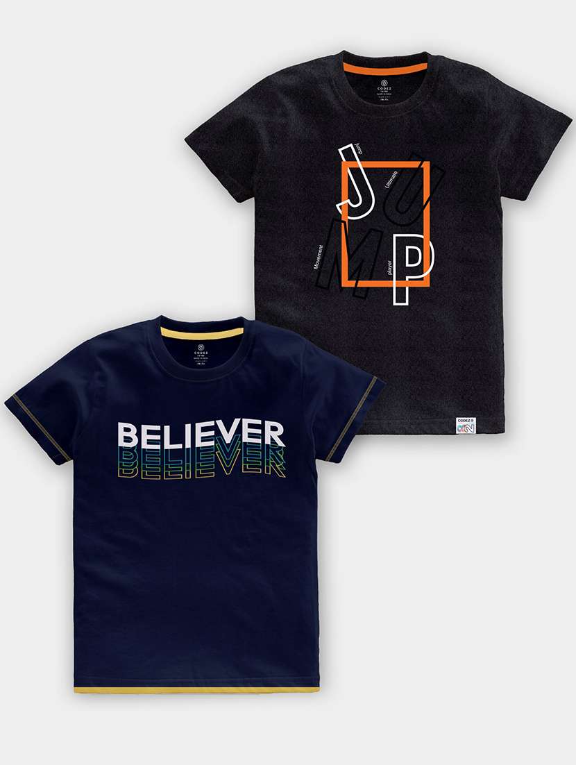 pack of 2 multi coloured printed t-shirt