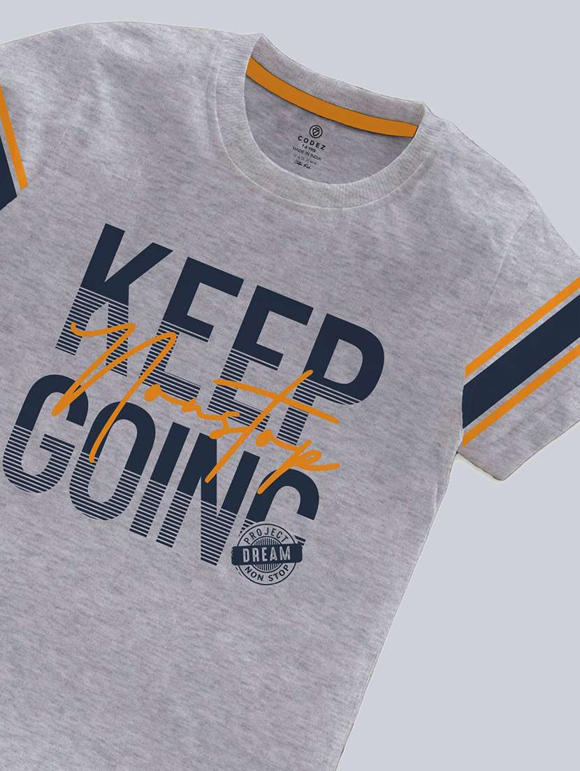 boys round neck typographic regular t-shirt - 21099067 -  Standard Image - 2