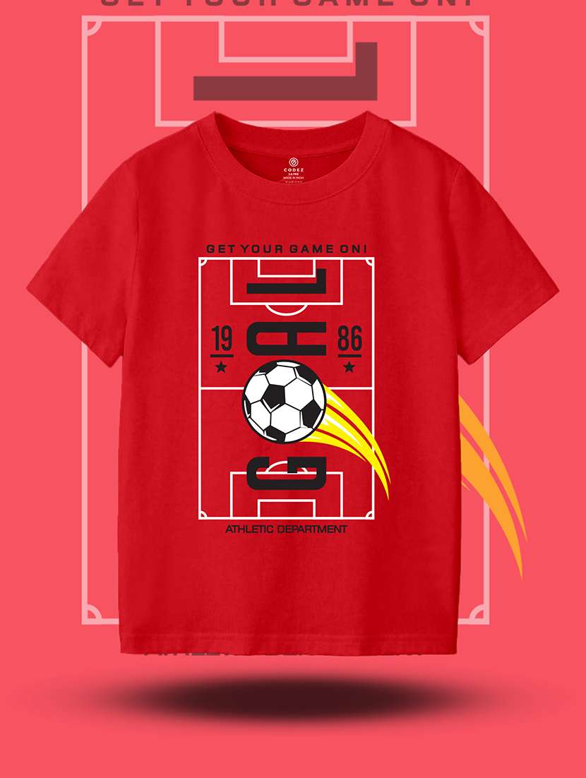 boys round neck typographic regular t-shirt