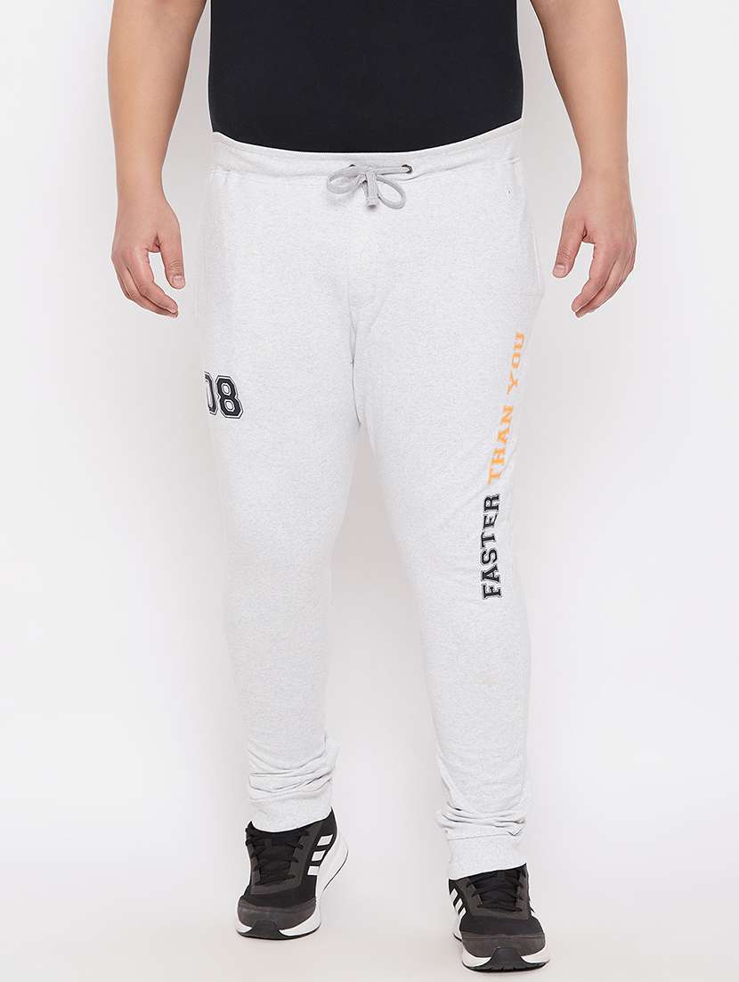 white cotton blend joggers track pant