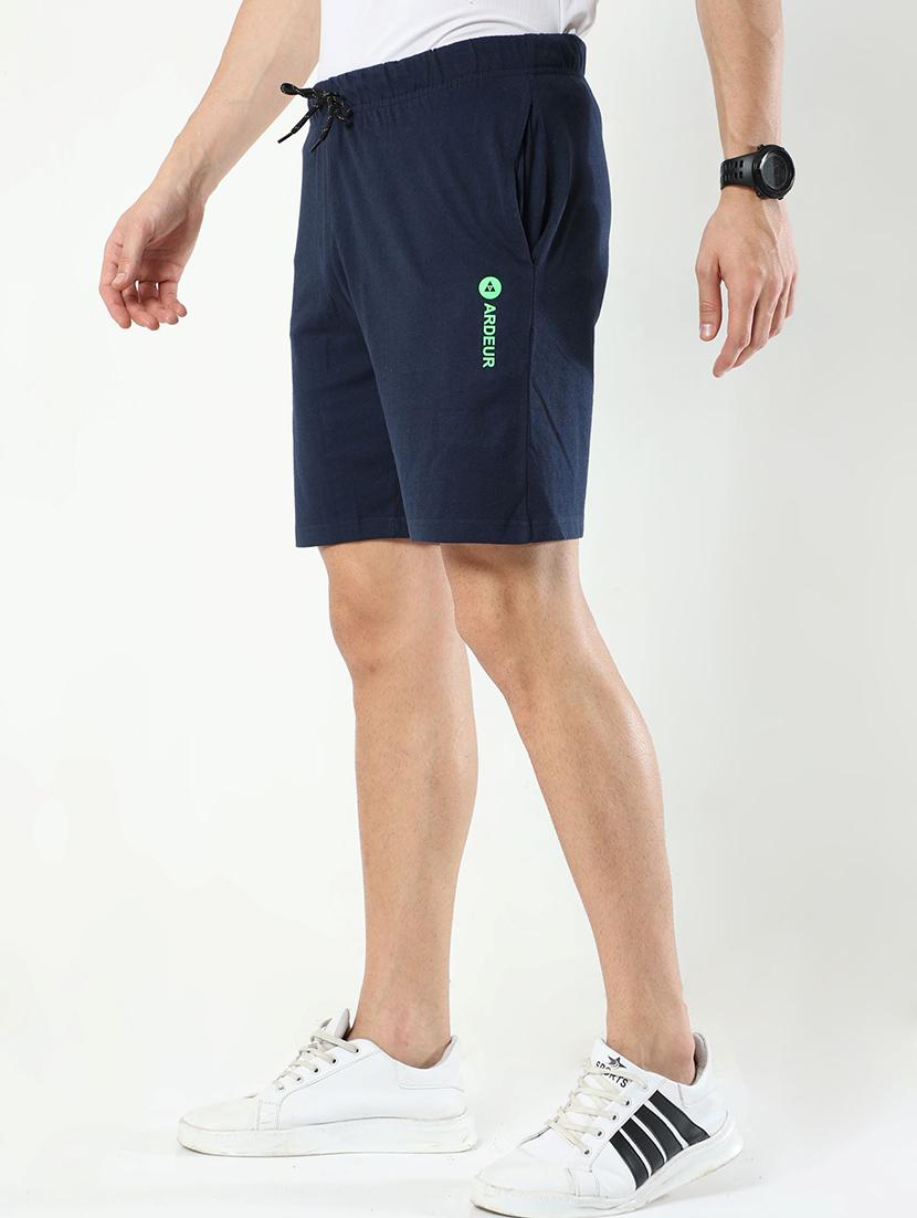 navy blue cotton blend  short