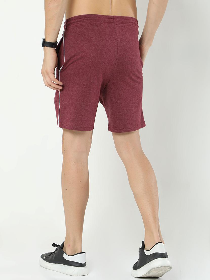 maroon cotton blend short - 21099539 - Standard Image - 2