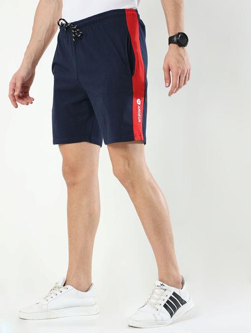 navy blue cotton blend short - 21099542 - Standard Image - 0