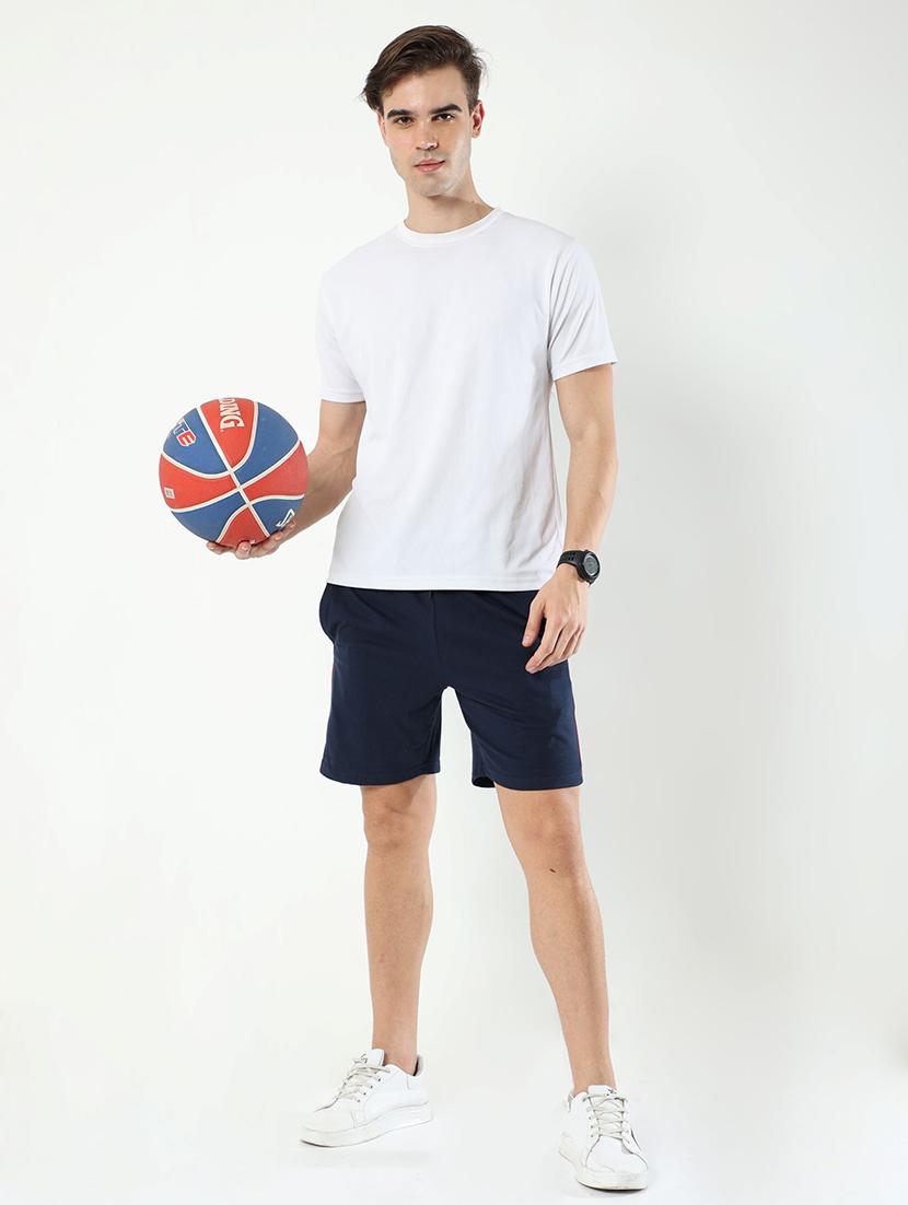 navy blue cotton blend short - 21099542 - Standard Image - 2