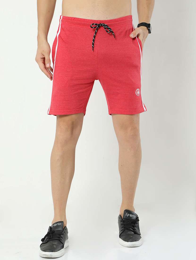 red cotton blend  short