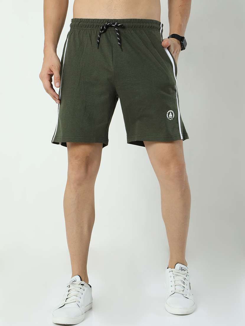 olive cotton blend short
