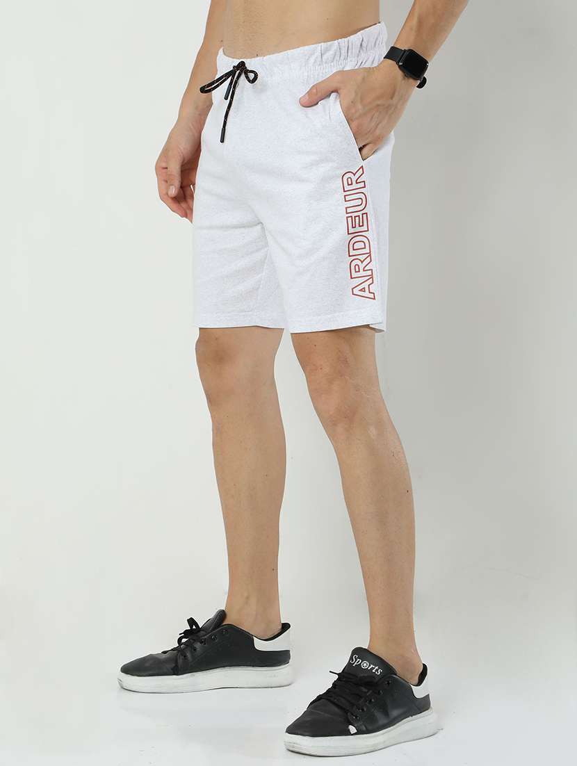 white cotton blend short