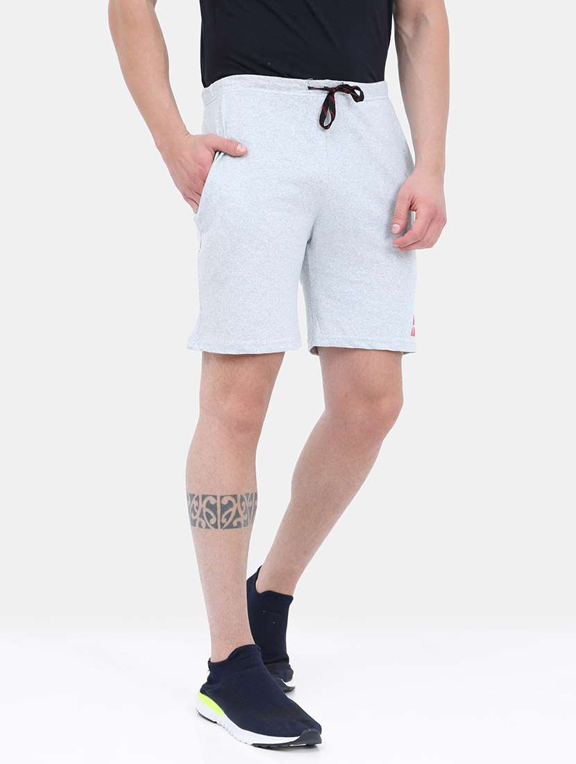 grey melange cotton blend short - 21099567 -  Standard Image - 2