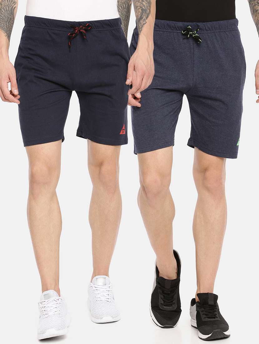 pack of 2 solid blue shorts