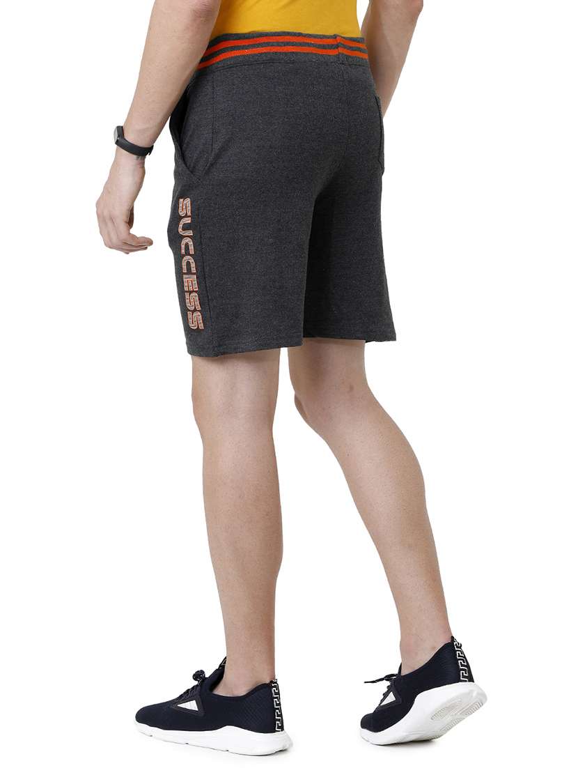 grey typographic printed shorts - 21099680 - Standard Image - 2