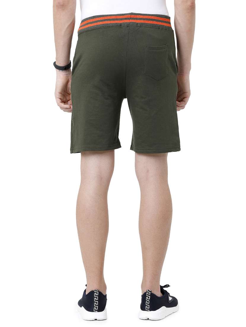 olive green typographic printed shorts - 21099685 -  Standard Image - 2