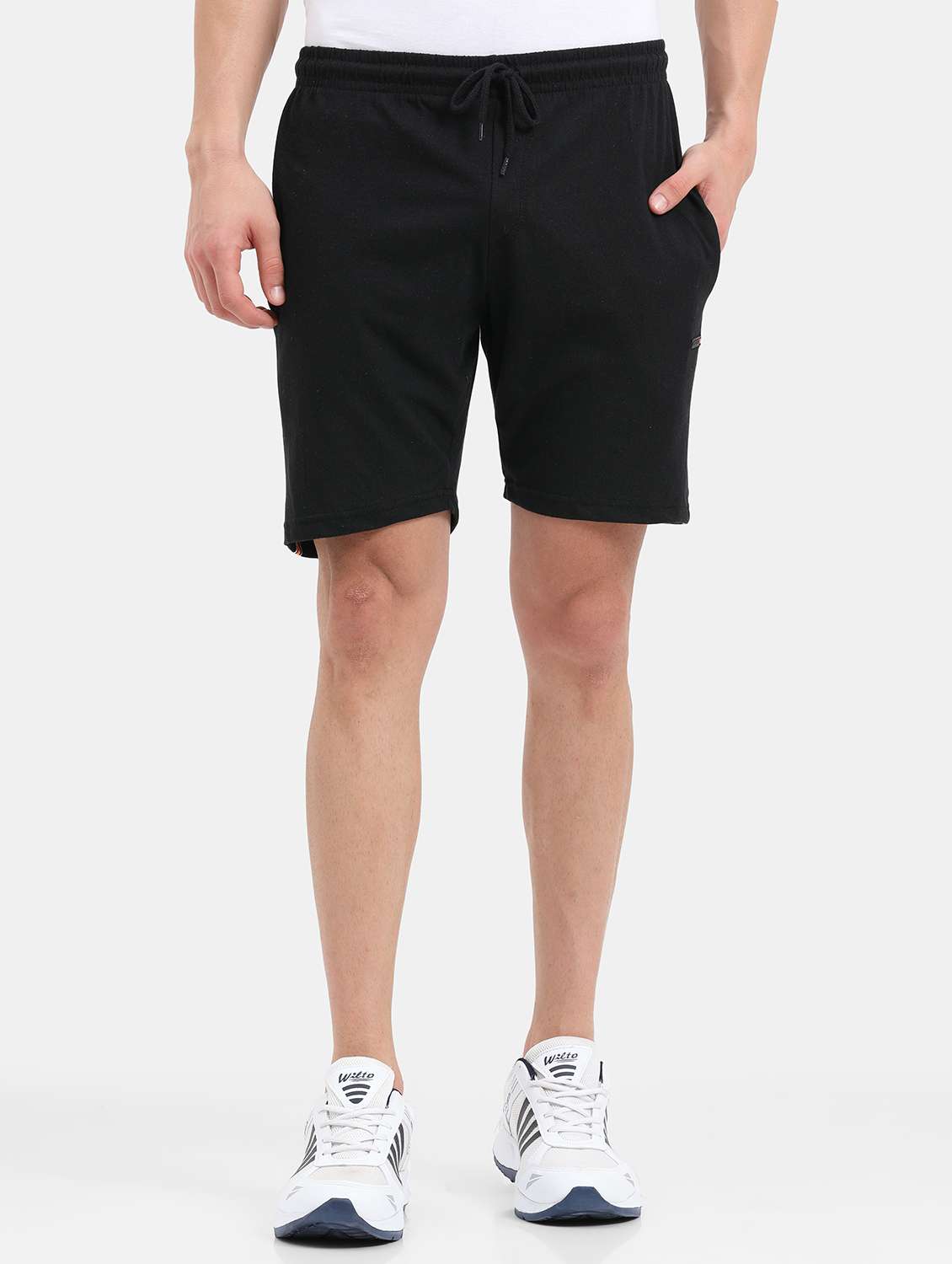 black side taped shorts