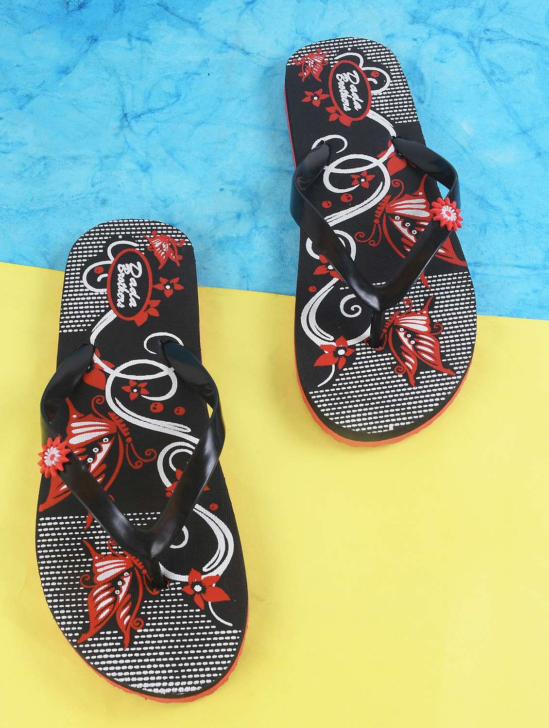 multi colored rubber slippers flip flops - 21099753 -  Standard Image - 2