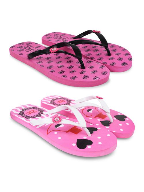 multicolored printed set of 2 slippers flip flop - 21099978 -  Standard Image - 0