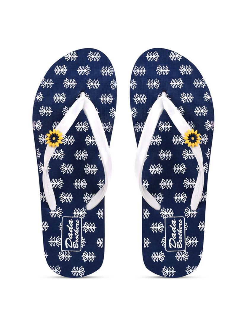 navy blue printed set of 2 slippers flip flop - 21100000 - Standard Image - 2
