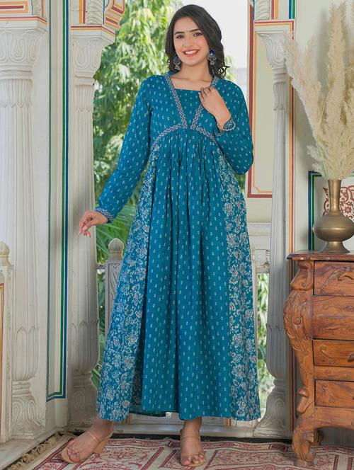 women long sleeve anarkali kurta - 21100056 - Standard Image - 0