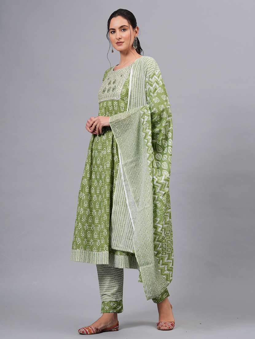 women printed kurta pant with dupatta set - 21100081 - Standard Image - 2