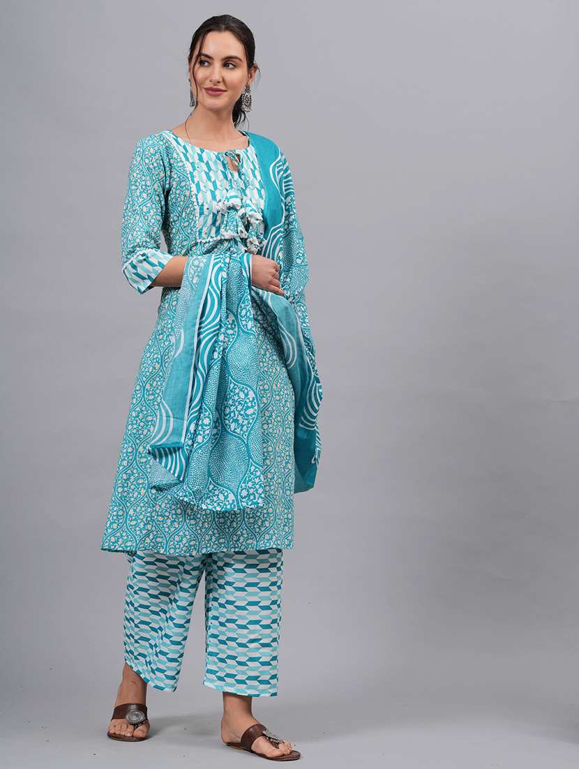 women printed kurta pant with dupatta set - 21100088 - Standard Image - 2