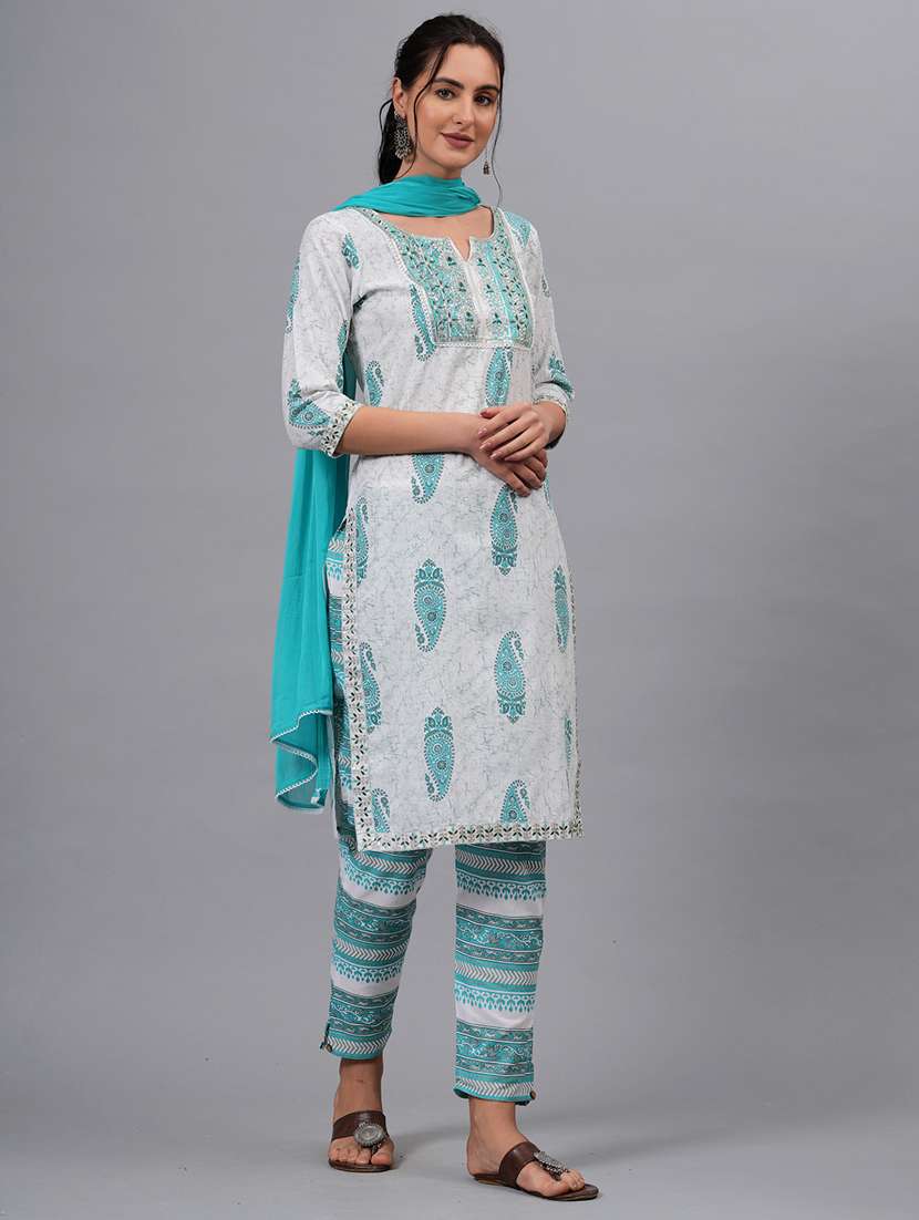 women printed kurta bottom with dupatta set - 21100104 - Standard Image - 2