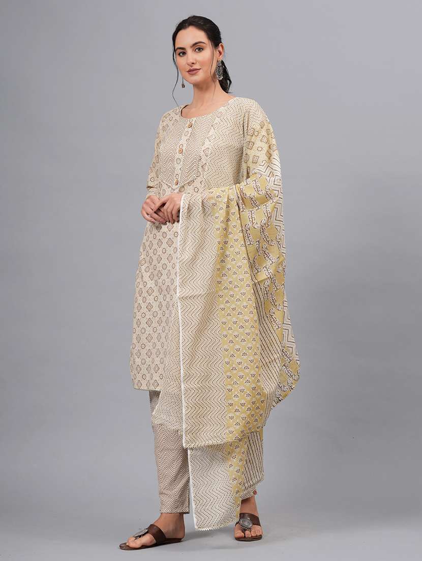 women printed kurta bottom with dupatta set - 21100111 - Standard Image - 2