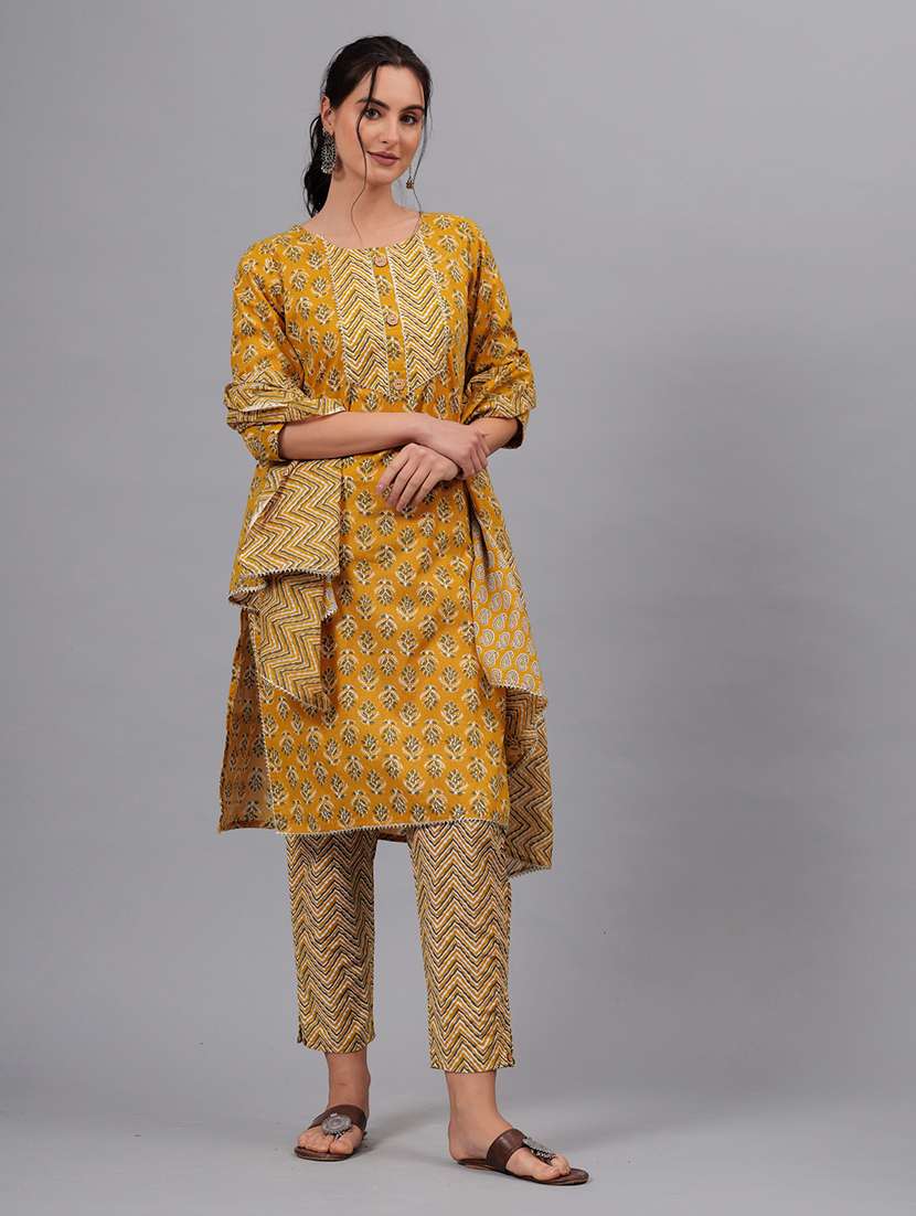 women printed kurta bottom with dupatta set - 21100112 - Standard Image - 2